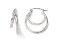 FJC Finejewelers 14k White Gold Polished Hinged Hoop Earrings
