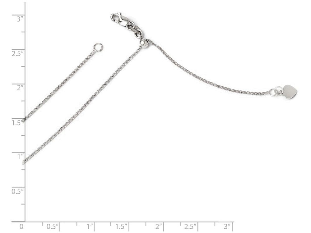 FJC Finejewelers 14k White Gold Adjustable Curb Chain Necklace