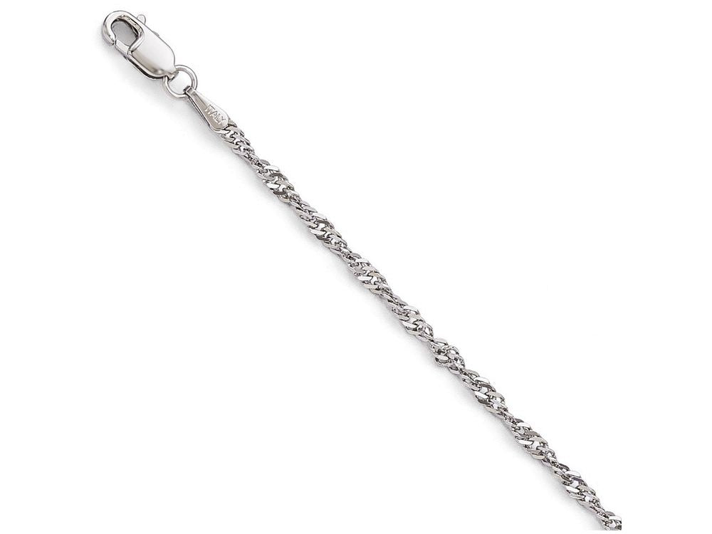 FJC Finejewelers 14k White Gold Singapore 8 Inch Bracelet