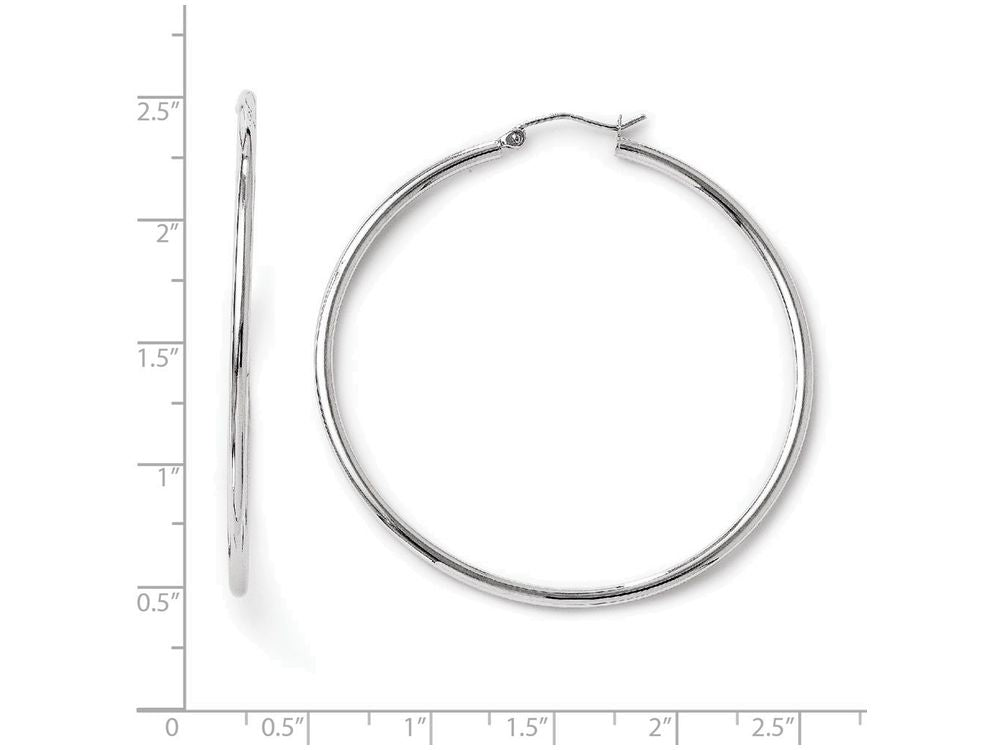 FJC Finejewelers 14k White Gold Polished Hoop Earrings