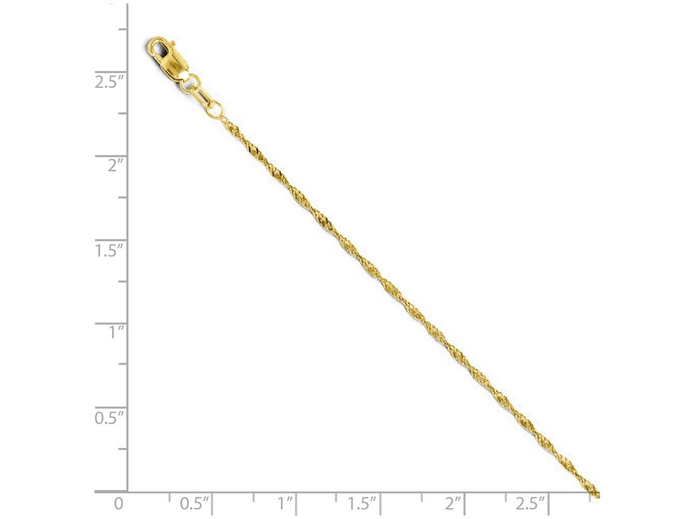 FJC Finejewelers 14k Yellow Gold Singapore Chain Necklace W/lock