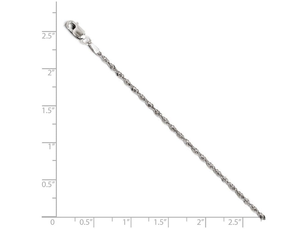 FJC Finejewelers 14k White Gold Singapore W/ Lock 9 Inch Bracelet