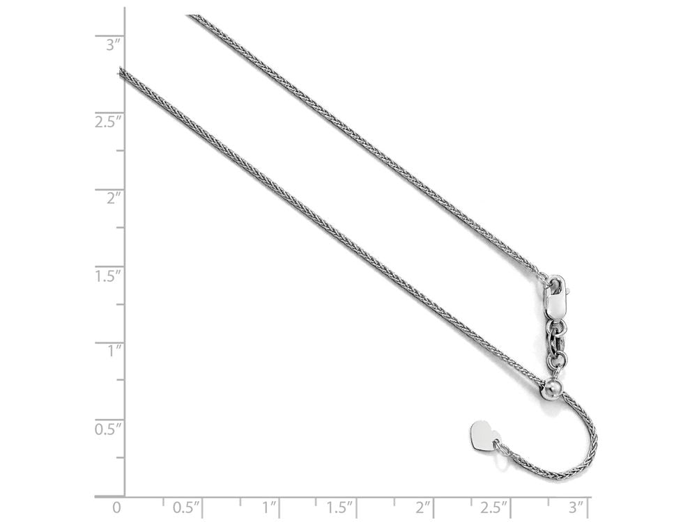 FJC Finejewelers 10k White Gold Adjustable Wheat Chain Necklace