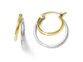 FJC Finejewelers 14 kt Two Tone Gold Polished Hinged Hoop Earrings
