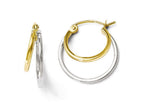FJC Finejewelers 14 kt Two Tone Gold Polished Hinged Hoop Earrings