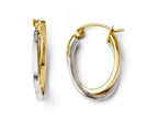 FJC Finejewelers 14 kt Two Tone Gold Polished Oval Hoop Earrings