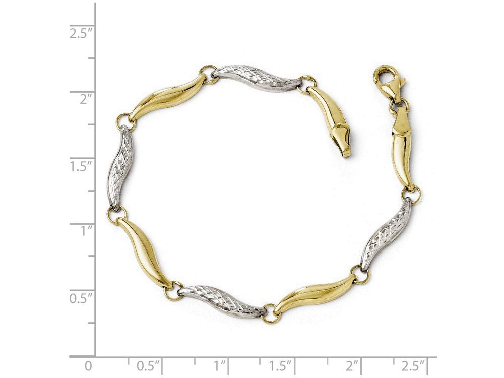 FJC Finejewelers 10k W/rhodium Bright Cut Bracelet