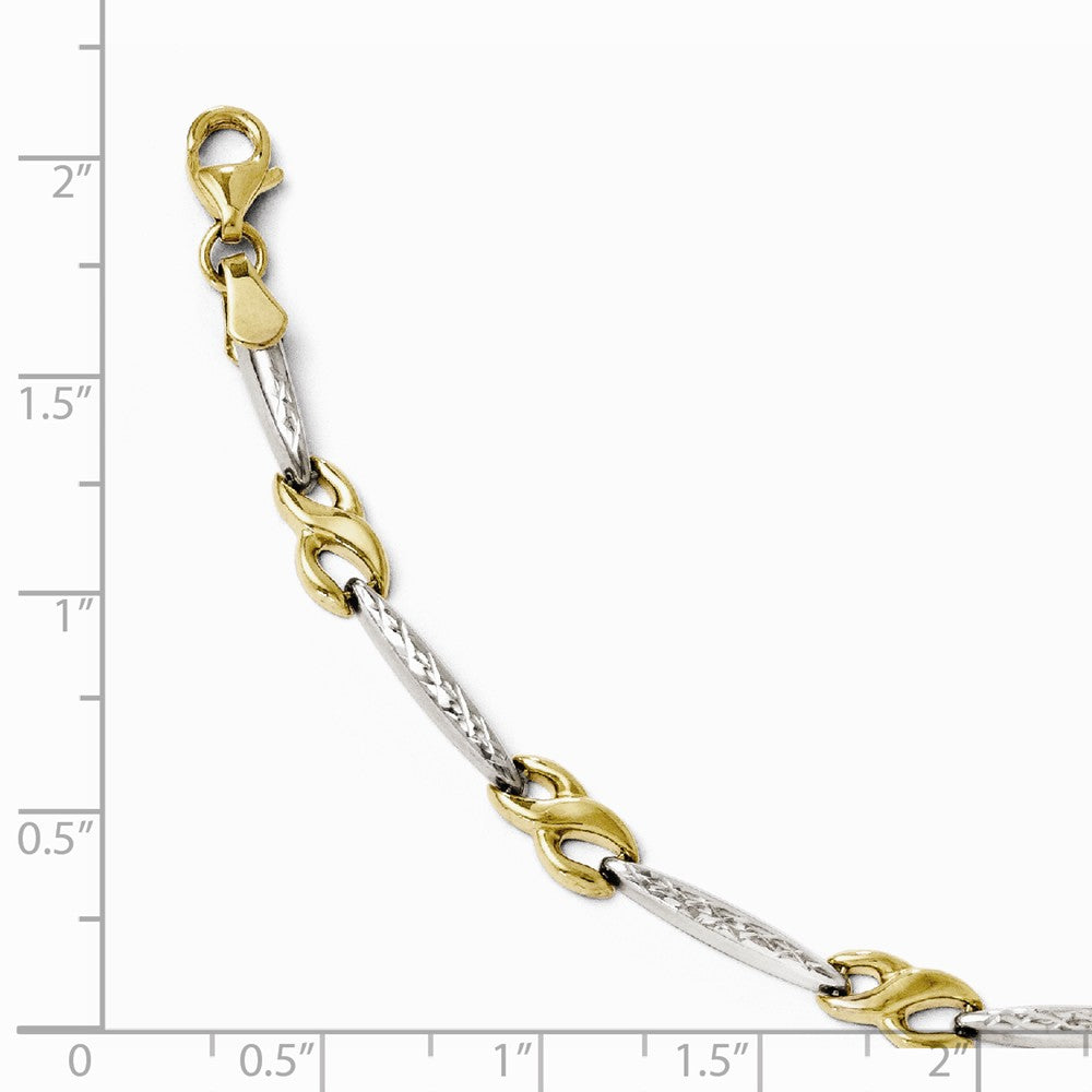 FJC Finejewelers 10k W/ Rhodium Bright Cut Bracelet