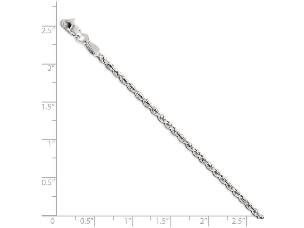 FJC Finejewelers 14k White Gold 2mm Bright Cut Rope Chain Necklace
