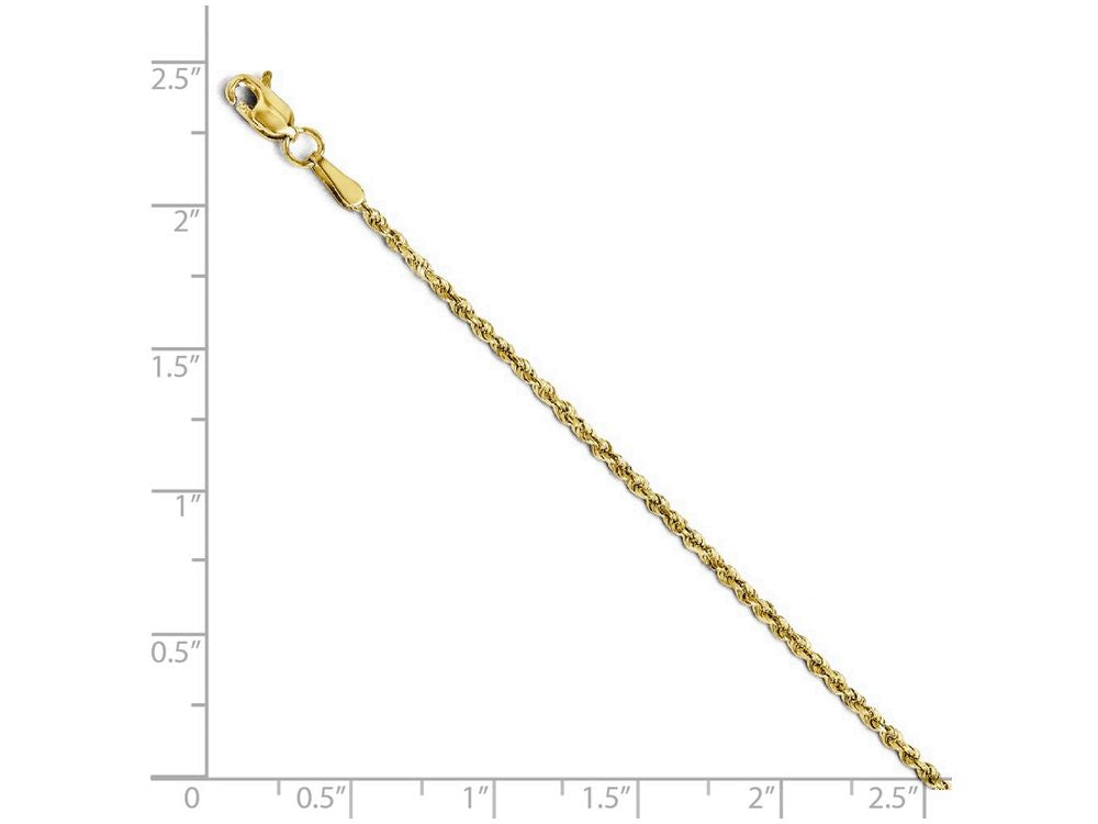 FJC Finejewelers 14k Yellow Gold 1.5mm Bright Cut Rope Chain Necklace
