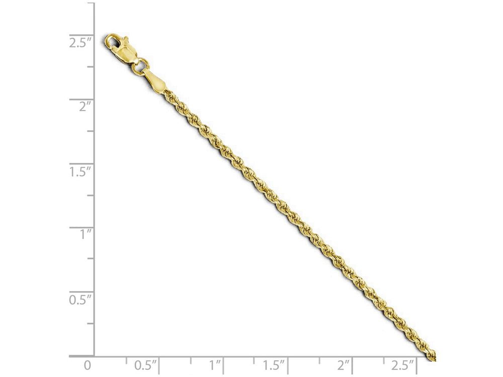 FJC Finejewelers 14k Yellow Gold 2.00mm Bright Cut Rope Chain Bracelet