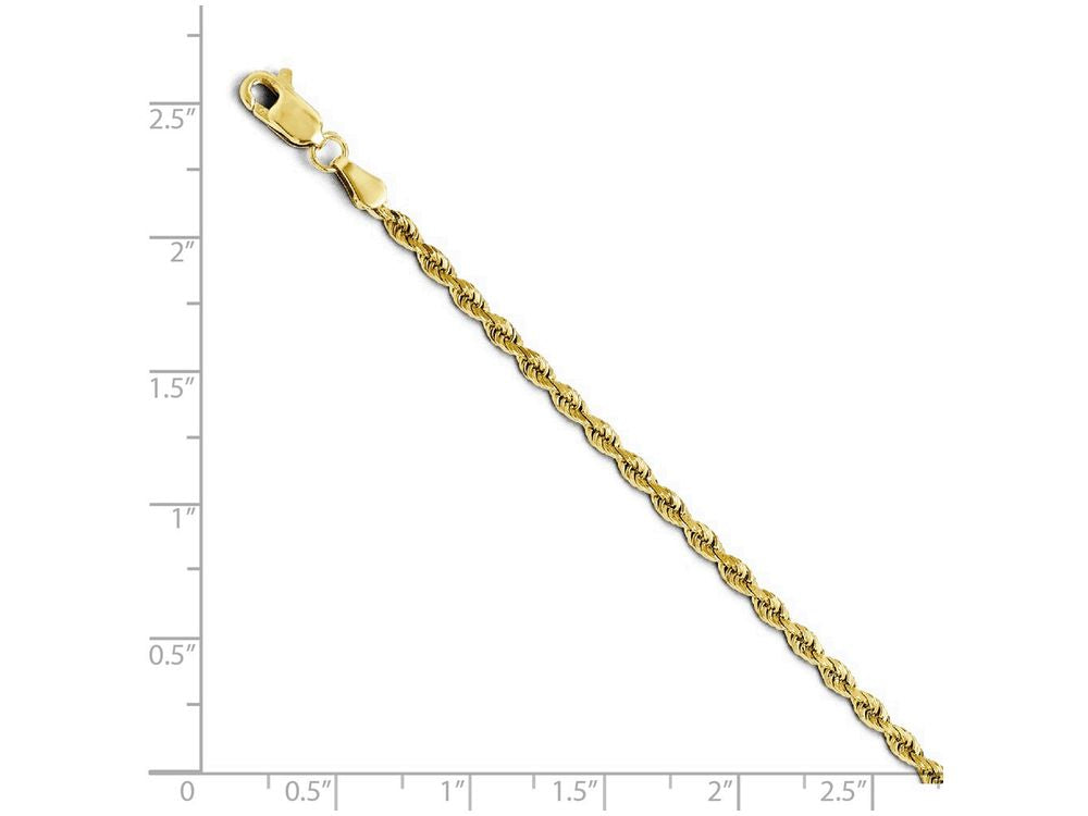 FJC Finejewelers 14k Yellow Gold 2.50mm Bright Cut Rope Chain Bracelet