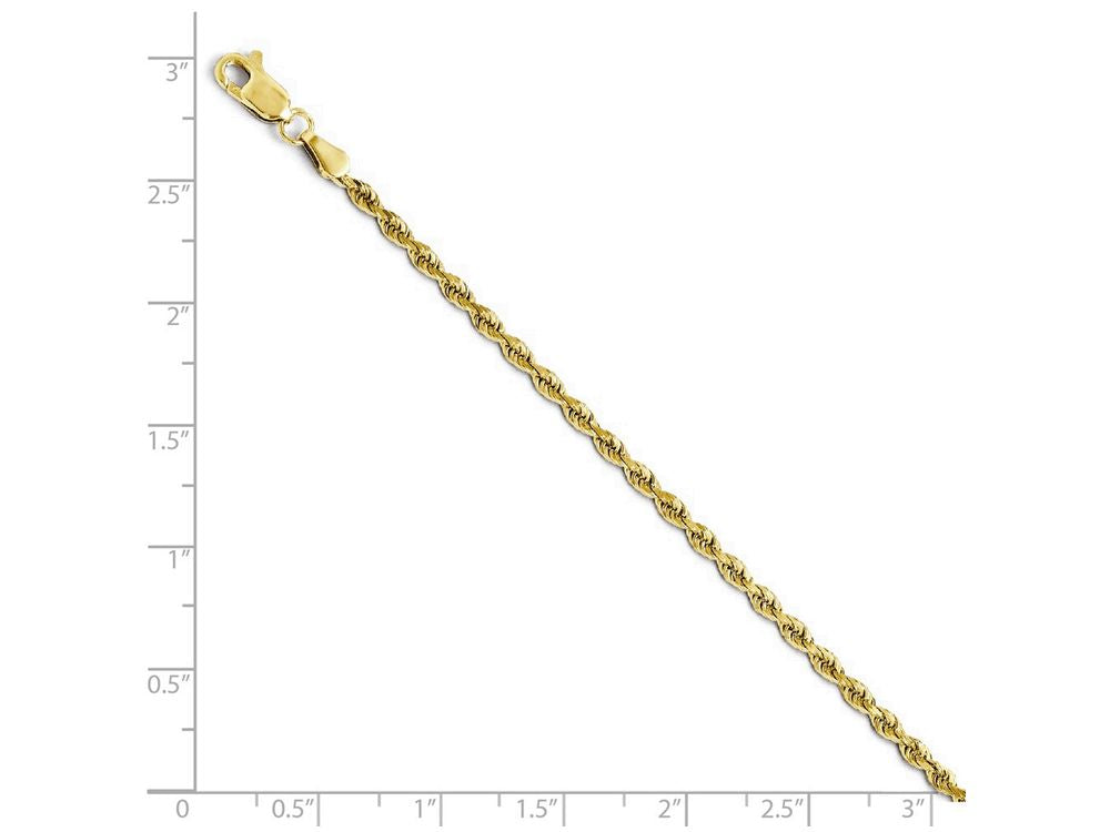 FJC Finejewelers 14k Yellow Gold 2.75mm Bright Cut Rope Chain Bracelet