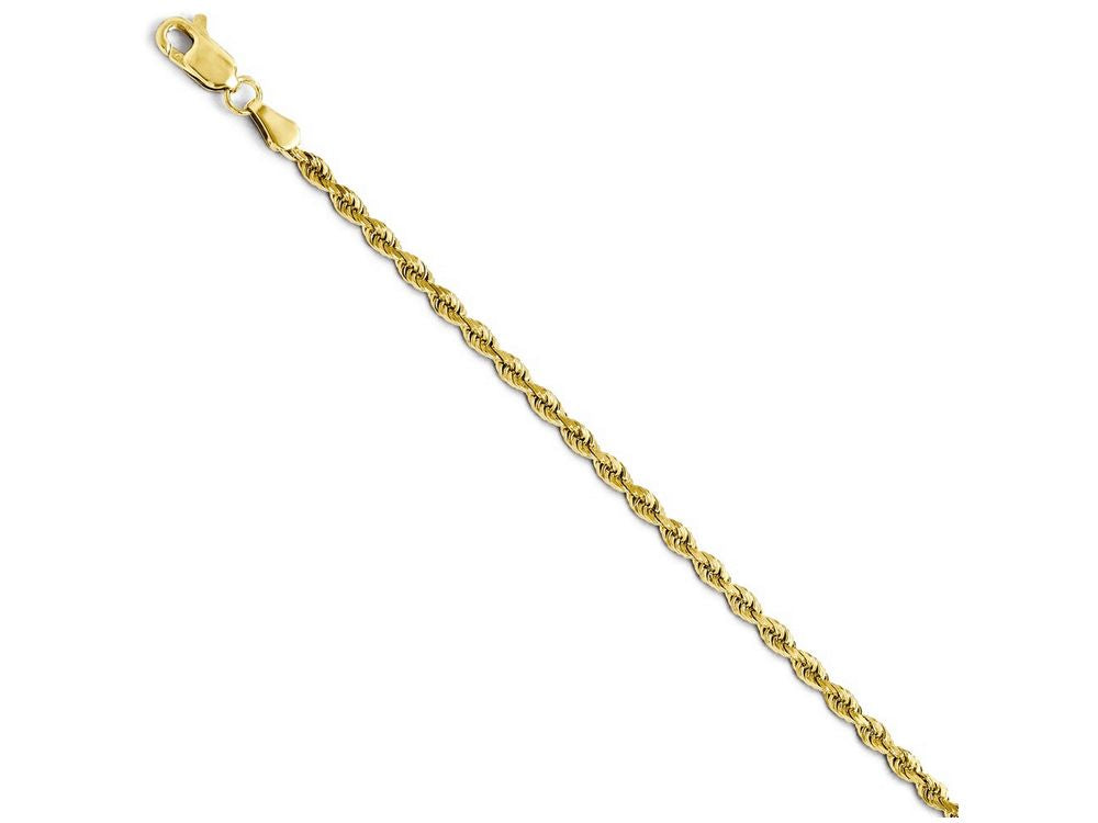 FJC Finejewelers 14k Yellow Gold 2.75mm Bright Cut Rope Chain Bracelet