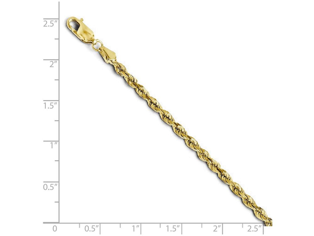 FJC Finejewelers 14k Yellow Gold 3.00mm Bright Cut Rope Chain Necklace