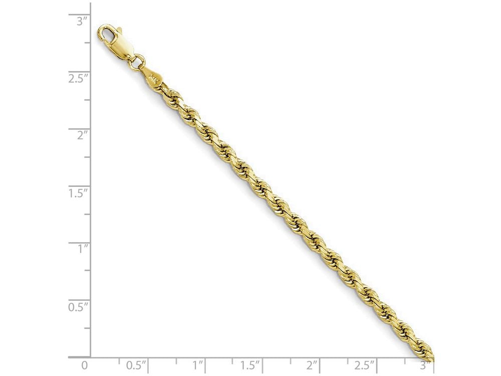 FJC Finejewelers 14k Yellow Gold 3.5mm Bright Cut Rope Chain Necklace