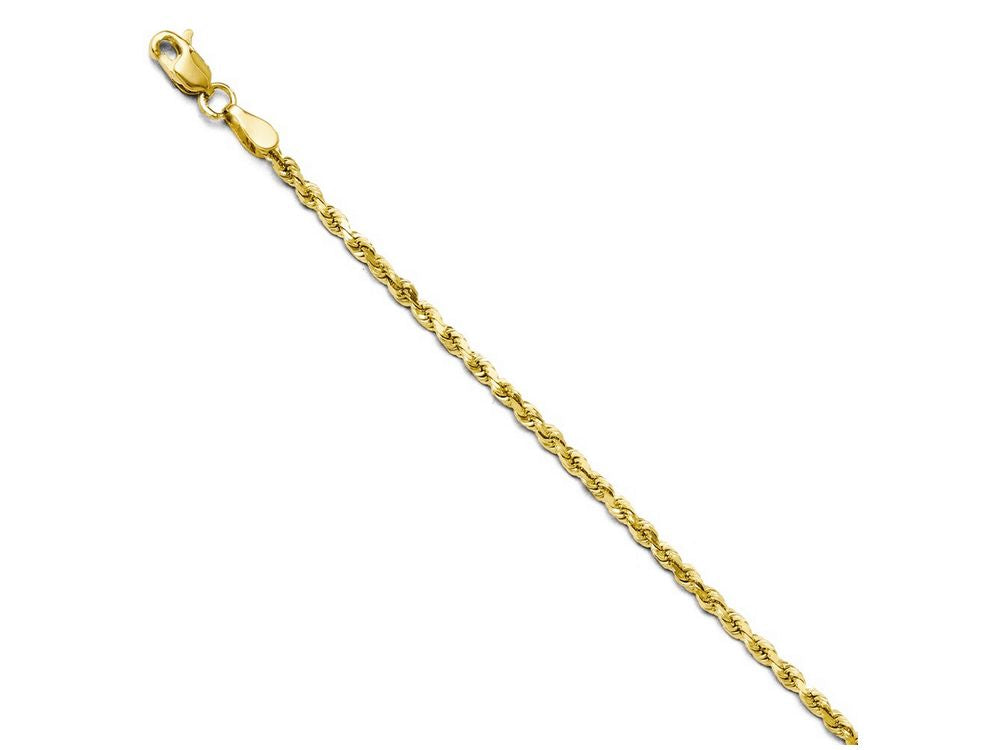 FJC Finejewelers 14k Yellow Gold 2.5mm Bright Cut Lightweight Rope Chain Necklace