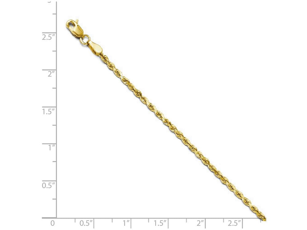 FJC Finejewelers 14k Yellow Gold 2.5mm Bright Cut Lightweight Rope Chain Necklace