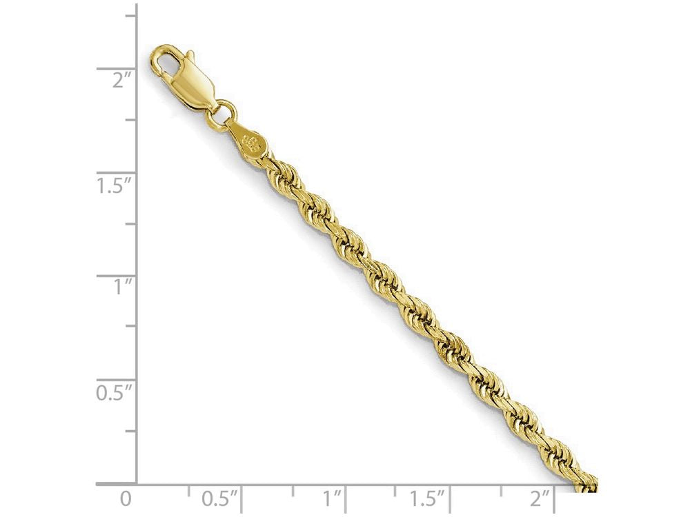 FJC Finejewelers 14k Yellow Gold 3.5mm Bright Cut Lightweight Rope Chain Necklace