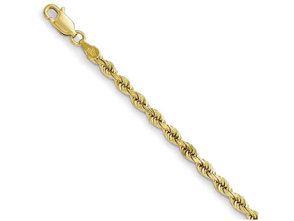 FJC Finejewelers 14k Yellow Gold 3.5mm Bright Cut Lightweight Rope Chain Bracelet