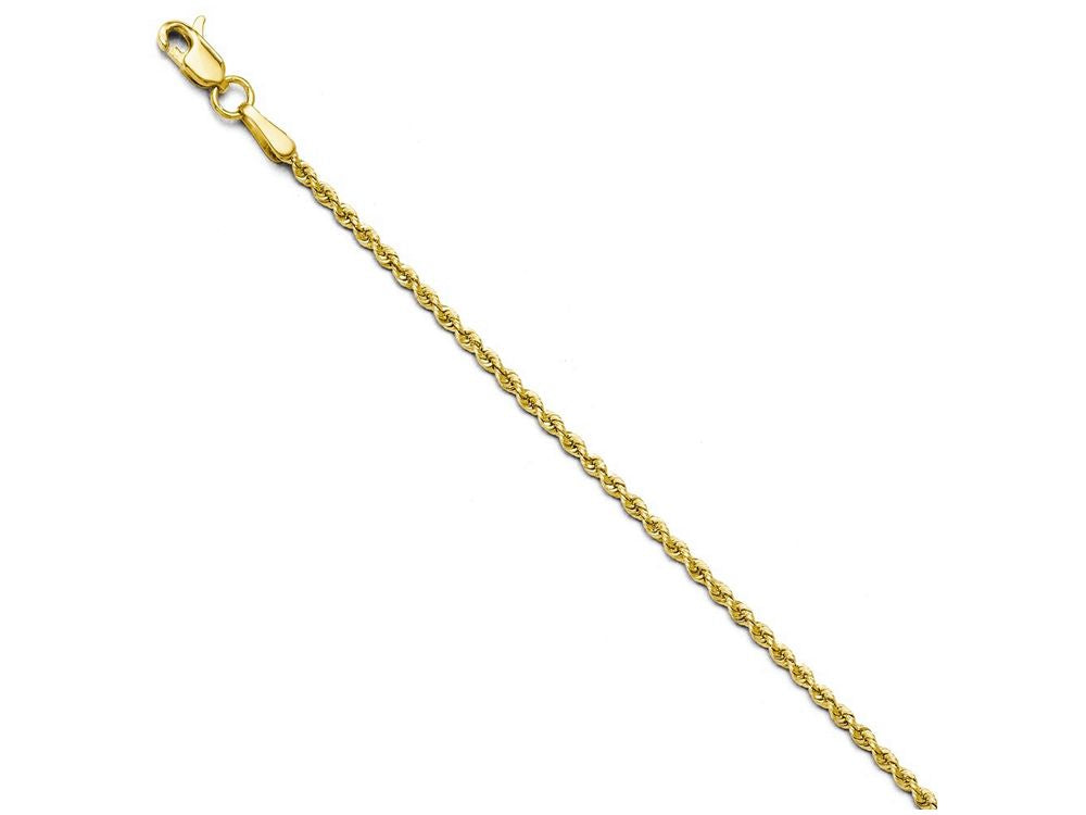 FJC Finejewelers 14k Yellow Gold 1.8mm Solid Rope Chain Ankle Bracelet