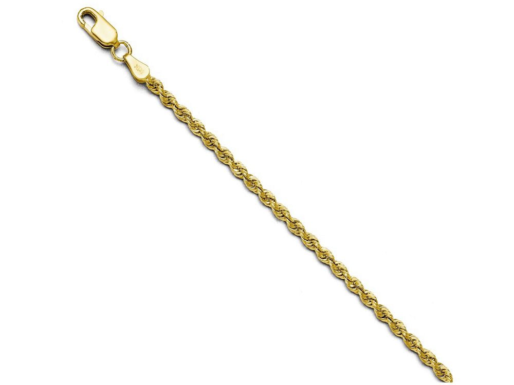 FJC Finejewelers 14k Yellow Gold 2.5mm Solid Rope Chain Necklace