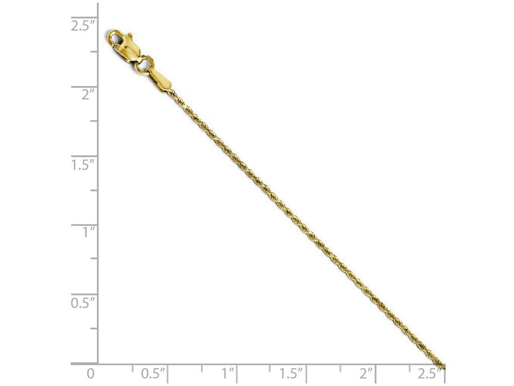 FJC Finejewelers 14k Yellow Gold 1.3mm Bright Cut Rope Chain Bracelet