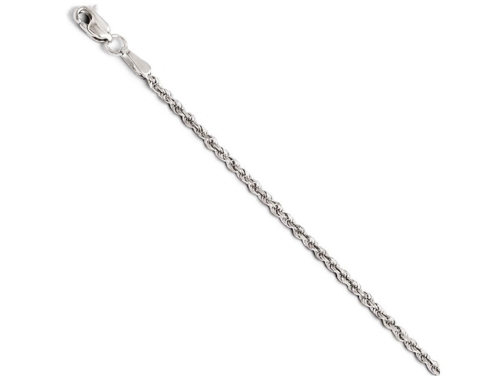 FJC Finejewelers 14k White Gold 1.75mm Bright Cut Rope Chain Bracelet