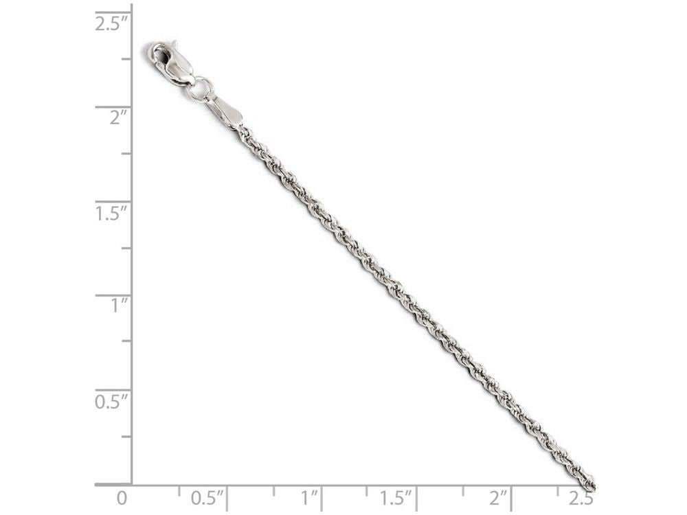 FJC Finejewelers 14k White Gold 1.75mm Bright Cut Rope Chain Bracelet