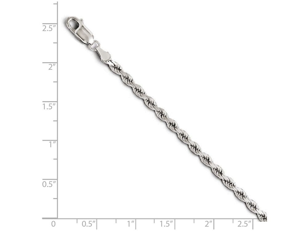 FJC Finejewelers 14k White Gold 3.00mm bright  Cut Rope Chain Necklace