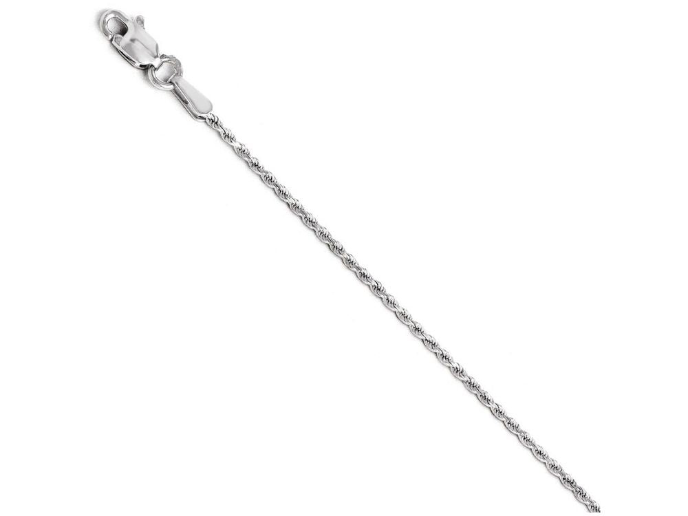 FJC Finejewelers 14k White Gold 1.3mm Bright Cut Rope Chain Bracelet