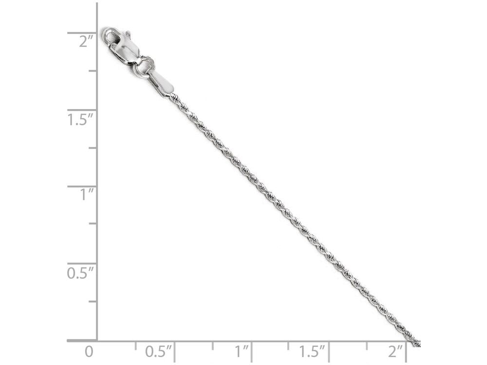 FJC Finejewelers 14k White Gold 1.3mm Bright Cut Rope Chain Bracelet