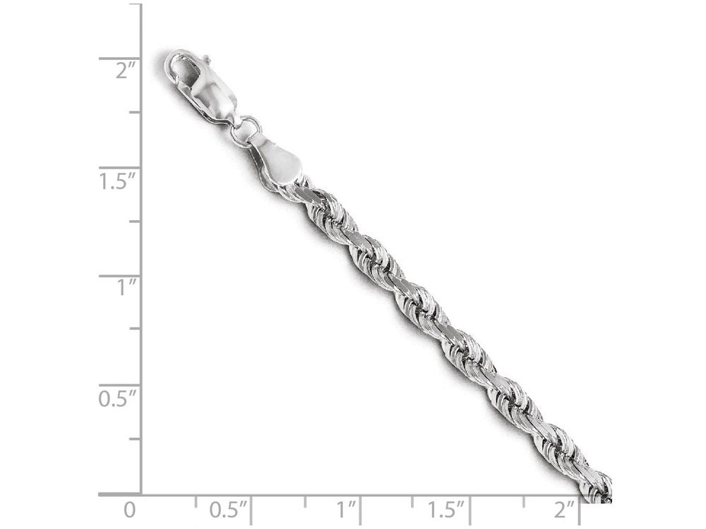 FJC Finejewelers 14k White Gold 4.00mm Bright Cut Rope Chain Necklace