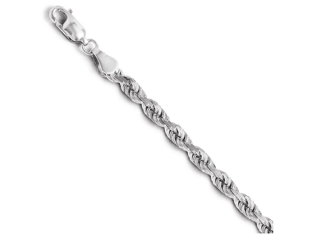 FJC Finejewelers 14k White Gold 4.00mm Bright Cut Rope Chain Necklace