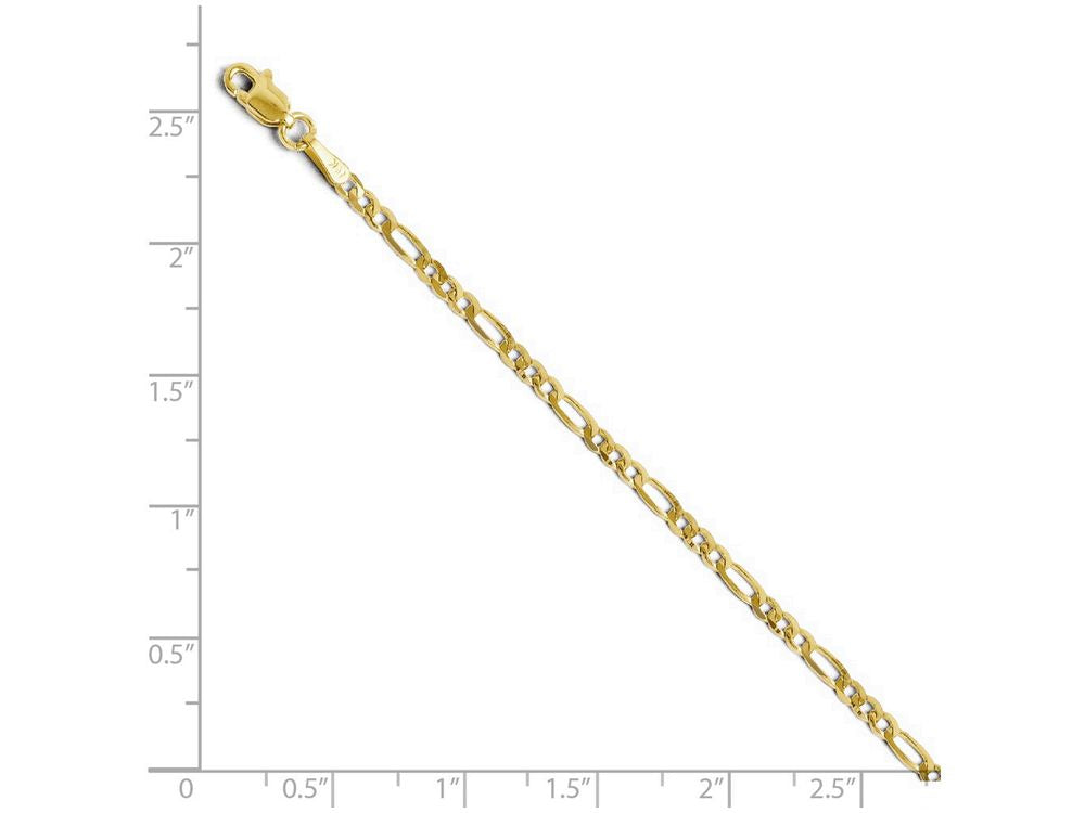 FJC Finejewelers 14k Yellow Gold 2.75mm Flat Figaro Bracelet