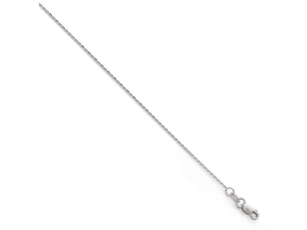 FJC Finejewelers 14k White Gold Bright Cut Oval Open Link Chain Necklace