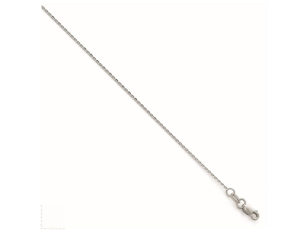 FJC Finejewelers 14k White Gold Bright Cut Oval Open Link Chain Necklace