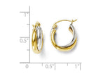 FJC Finejewelers 14 kt Two Tone Gold Polished Hinged Hoop Earrings