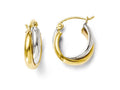 FJC Finejewelers 14 kt Two Tone Gold Polished Hinged Hoop Earrings