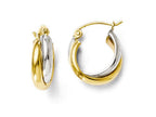 FJC Finejewelers 14 kt Two Tone Gold Polished Hinged Hoop Earrings