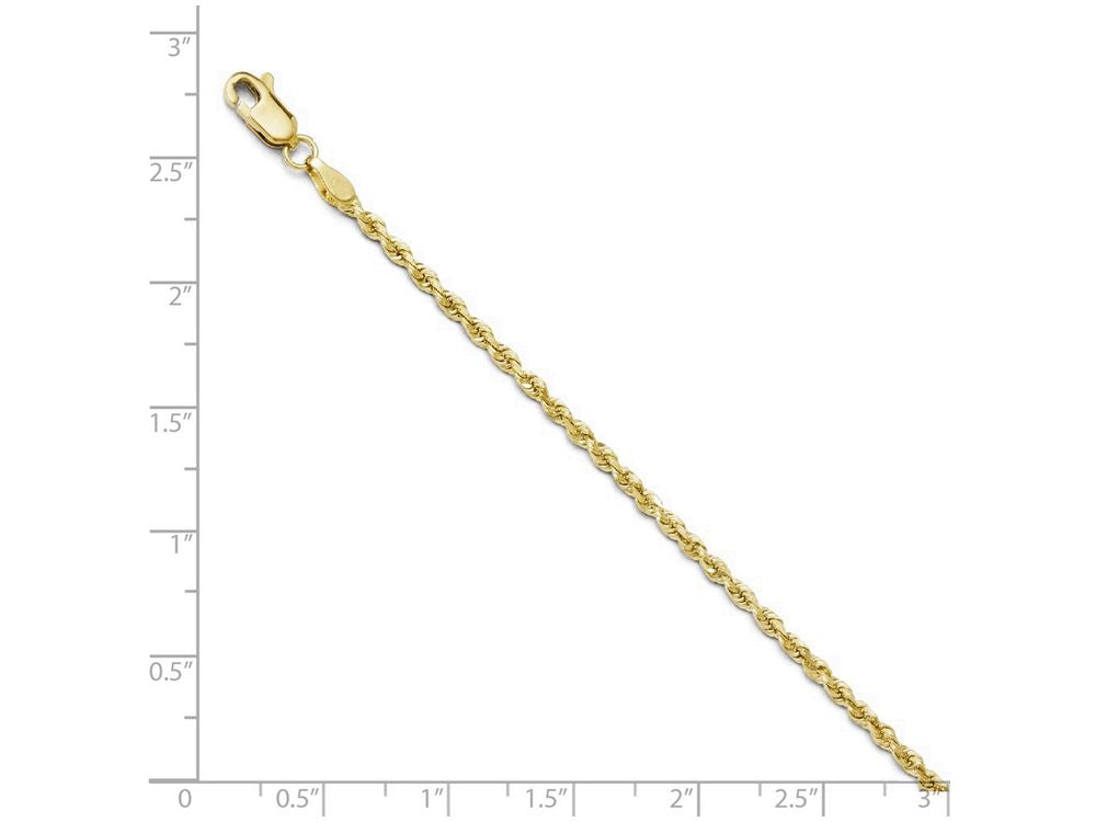 FJC Finejewelers 10k 2.25mm wide by 20 inch in length Bright Cut Rope Chain Necklace