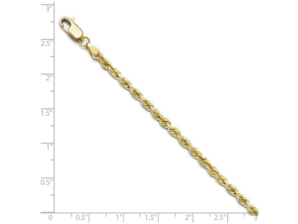 FJC Finejewelers 10k 3.00mm Bright Cut Rope Chain Necklace