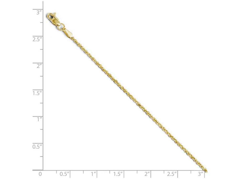 FJC Finejewelers 10k 1.8mm Bright Cut Lightweight Rope Chain Necklace