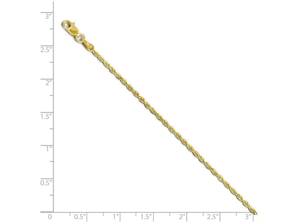 FJC Finejewelers 10k 2.00mm Bright Cut Lightweight Rope Chain Bracelet
