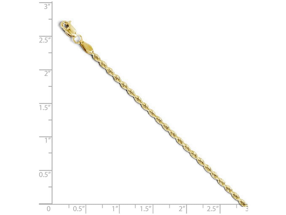 FJC Finejewelers 10k 2.9mm Bright Cut Lightweight Rope Chain Necklace
