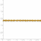FJC Finejewelers 10k 3.0mm Bright Cut Lightweight Rope Chain Bracelet