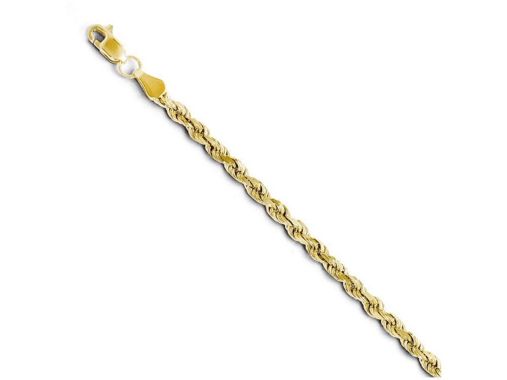 FJC Finejewelers 10k 4.0mm Bright Cut Lightweight Rope Chain Necklace