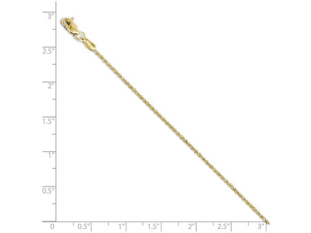 FJC Finejewelers 10k 1.5mm Bright Cut Lightweight Rope Chain Bracelet