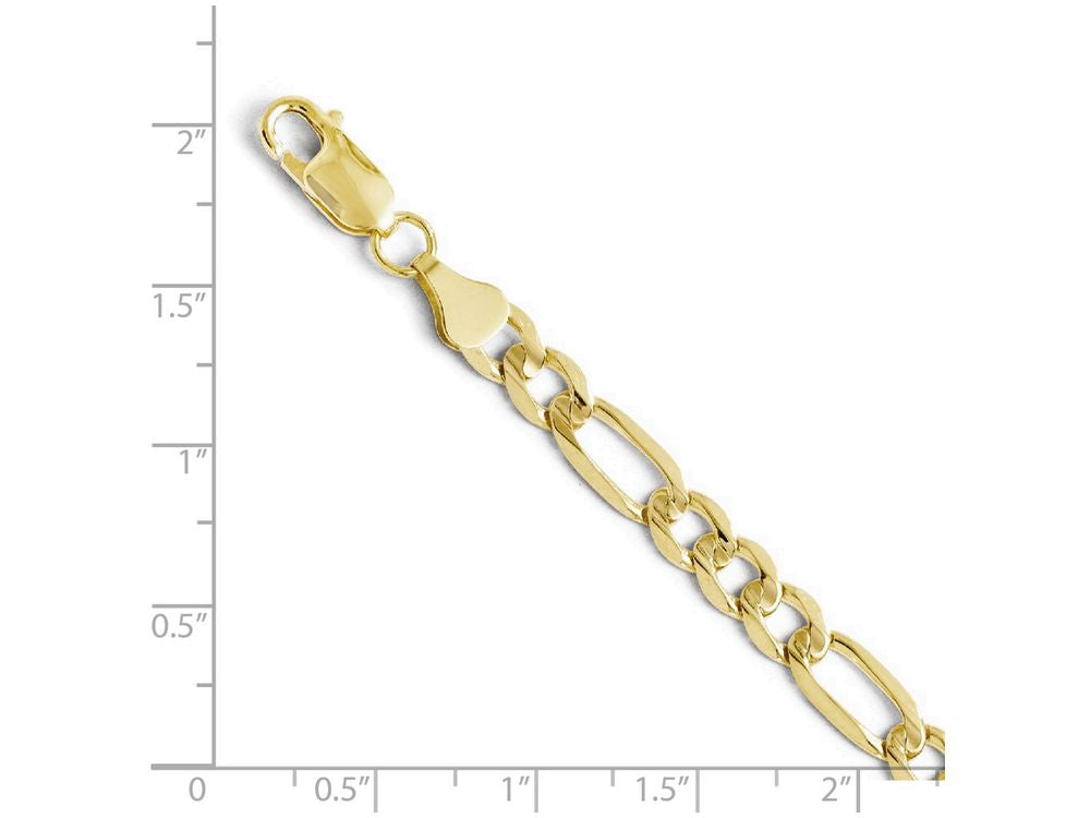 FJC Finejewelers 10k Yellow Gold 6.0mm Concave Figaro Chain Necklace