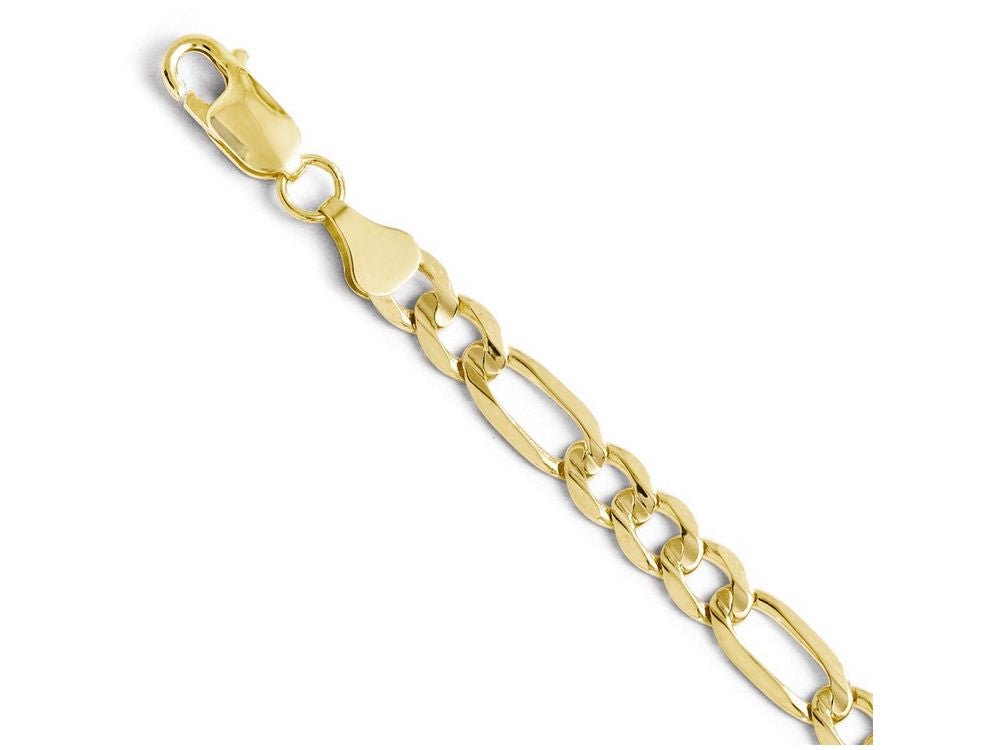 FJC Finejewelers 10k Yellow Gold 6.0mm Concave Figaro Bracelet